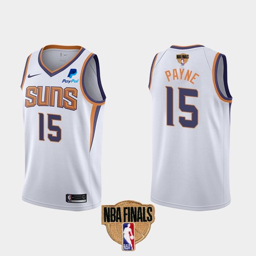 Men's Phoenix Suns #15 Cameron Payne 2021 White NBA Finals Association Edition Stitched Jersey